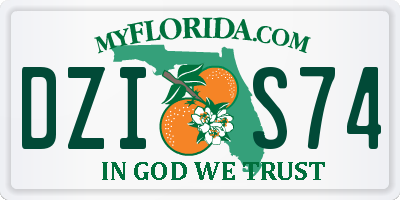 FL license plate DZIS74