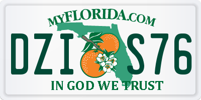 FL license plate DZIS76