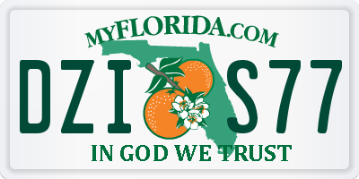 FL license plate DZIS77