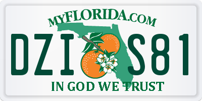 FL license plate DZIS81
