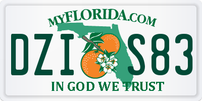 FL license plate DZIS83