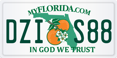 FL license plate DZIS88