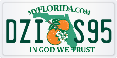 FL license plate DZIS95