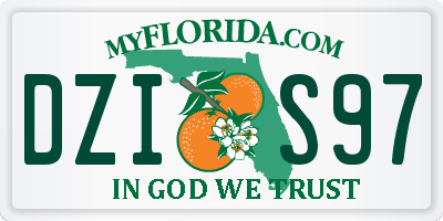 FL license plate DZIS97