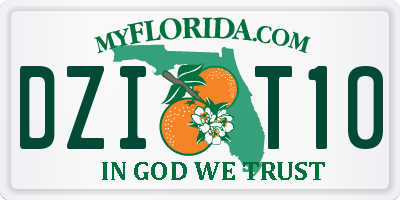 FL license plate DZIT10