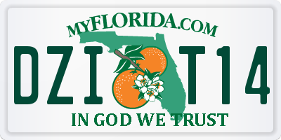 FL license plate DZIT14