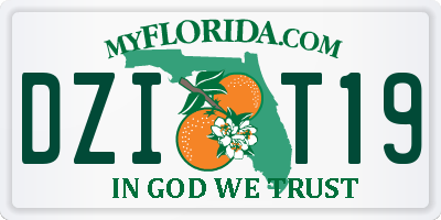 FL license plate DZIT19