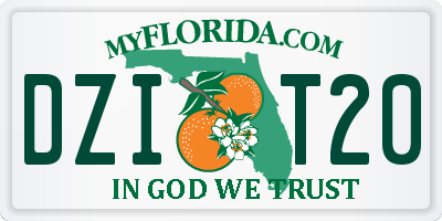 FL license plate DZIT20
