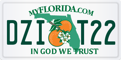 FL license plate DZIT22