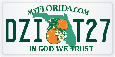 FL license plate DZIT27
