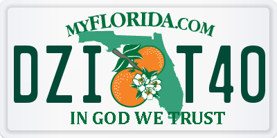 FL license plate DZIT40