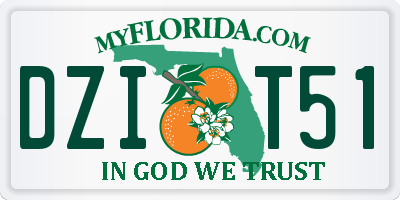 FL license plate DZIT51
