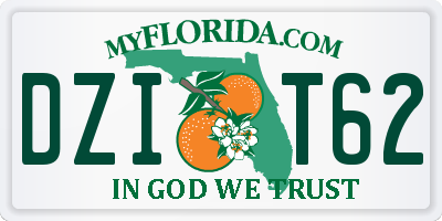 FL license plate DZIT62