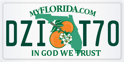 FL license plate DZIT70