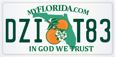 FL license plate DZIT83