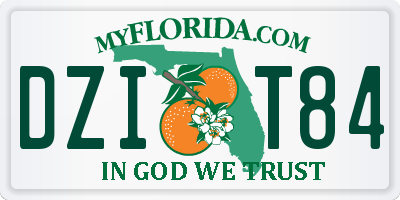FL license plate DZIT84