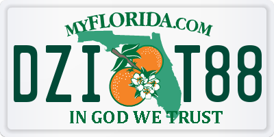 FL license plate DZIT88