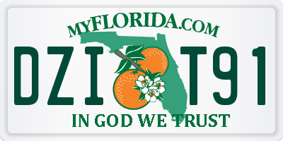 FL license plate DZIT91