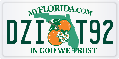 FL license plate DZIT92