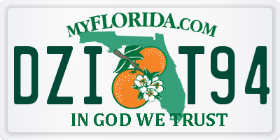 FL license plate DZIT94