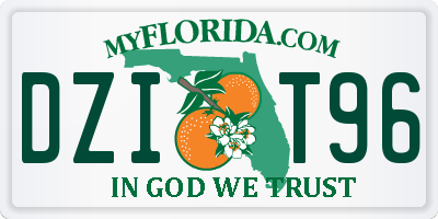 FL license plate DZIT96