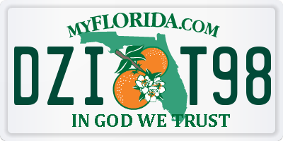 FL license plate DZIT98