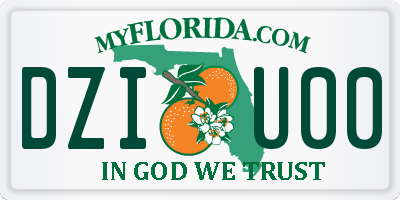 FL license plate DZIU00