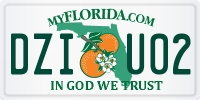 FL license plate DZIU02