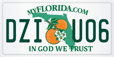 FL license plate DZIU06