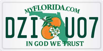 FL license plate DZIU07