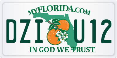 FL license plate DZIU12