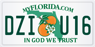 FL license plate DZIU16
