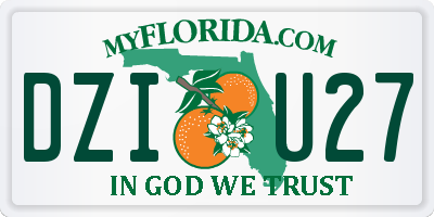 FL license plate DZIU27