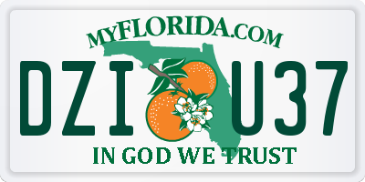 FL license plate DZIU37