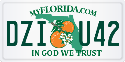 FL license plate DZIU42