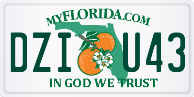FL license plate DZIU43