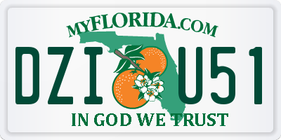 FL license plate DZIU51