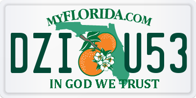 FL license plate DZIU53