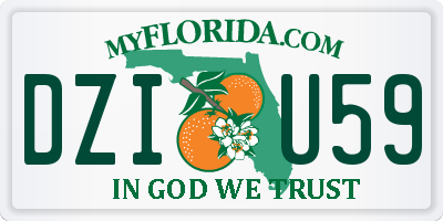 FL license plate DZIU59