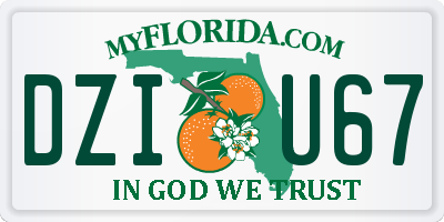 FL license plate DZIU67