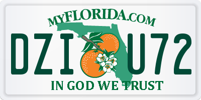 FL license plate DZIU72