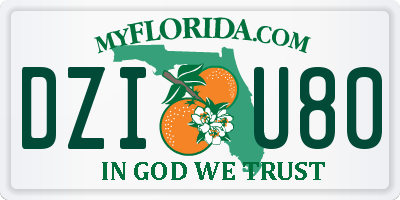 FL license plate DZIU80