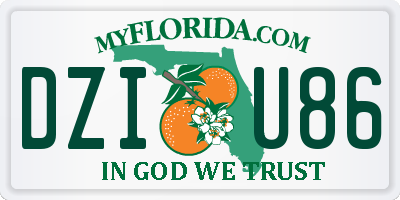 FL license plate DZIU86