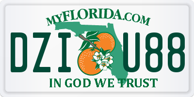FL license plate DZIU88
