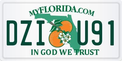 FL license plate DZIU91