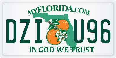 FL license plate DZIU96