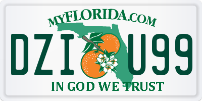 FL license plate DZIU99