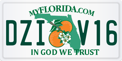 FL license plate DZIV16