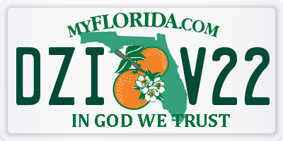 FL license plate DZIV22