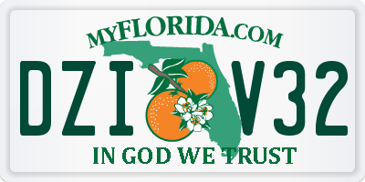 FL license plate DZIV32